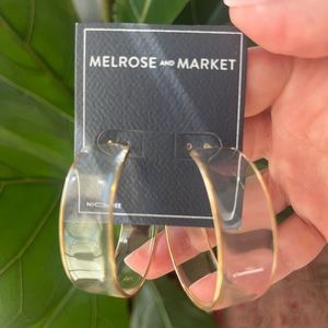 Clear lucite hoop earrings